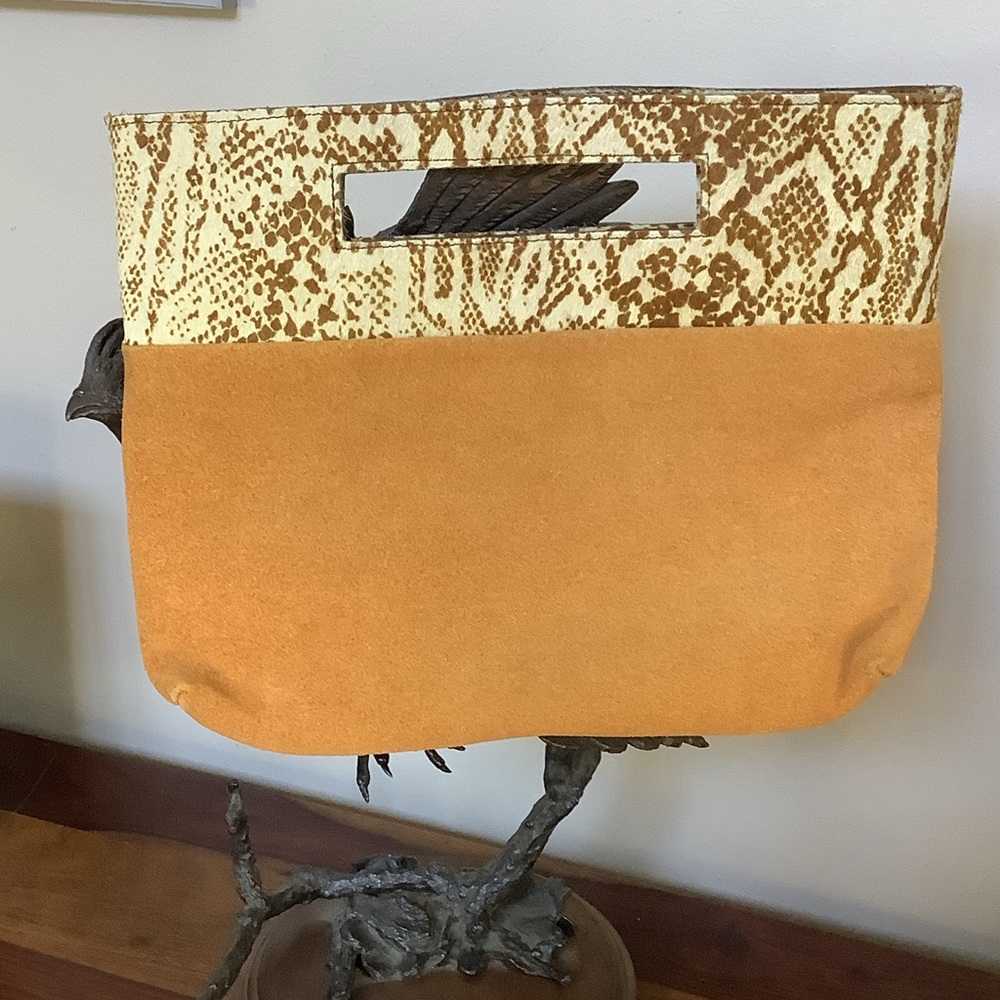 Anthropologie clutch suede